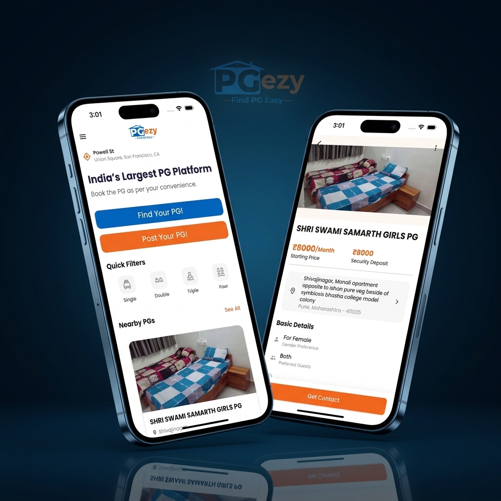 PGezy PG & Hostel Booking App Screenshots